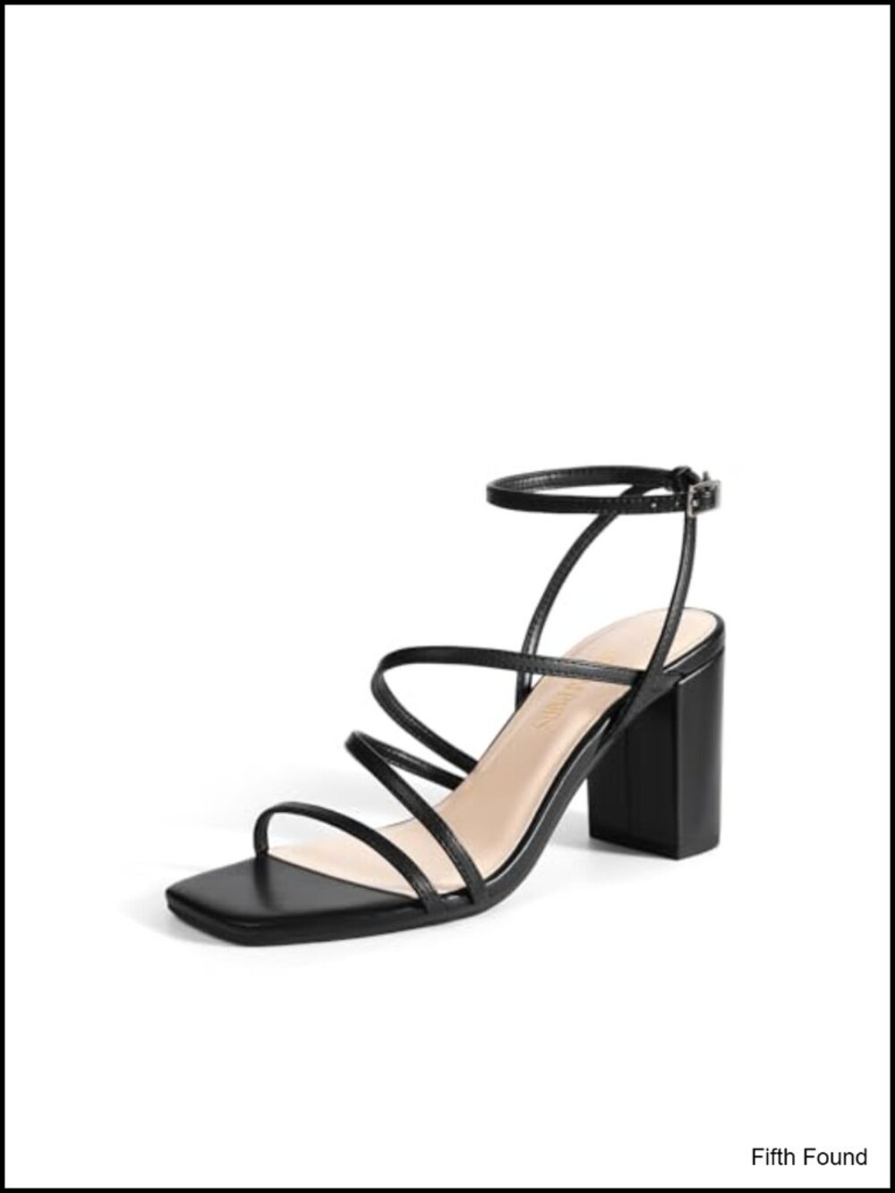 Chunky Heel Sandals Square Toe Block Heel Strappy Dress Heels